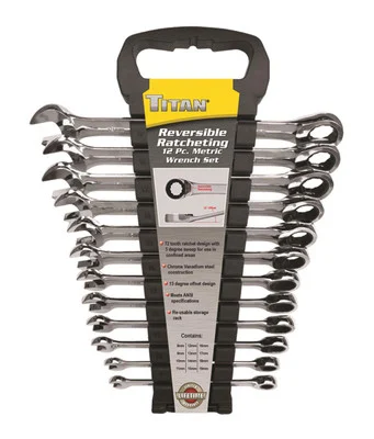 Titan Tools Metric Reversible Ratcheting Wrench Set 12-Piece (17365)