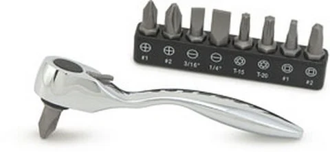 Titan Tools Micro Ratchet Chrome Vanadium 9 Bits Set and Bit Holder (11205)