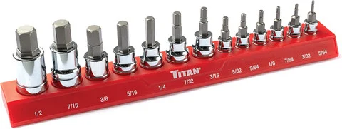 Titan Tools SAE HEX Bit Socket Set 13-Piece (85530)