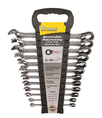 Titan Tools SAE Reversible Ratcheting Wrench Set 13-Piece (17364)