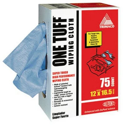 Trimaco 84075 One Tuff Wiping Cloths with DuPont Co-Brand, 12x16.5, 75 pack
