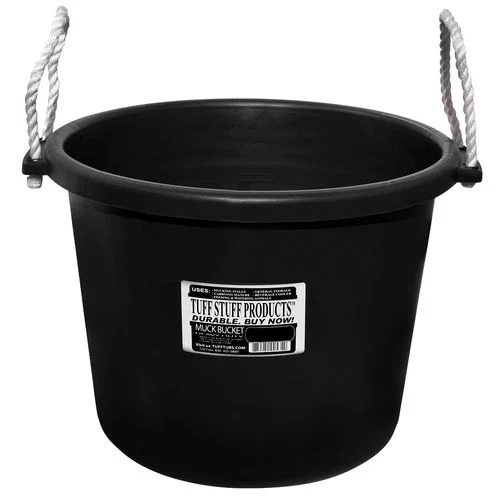 Tuff Stuff Muck Bucket, 70 Quart, Black