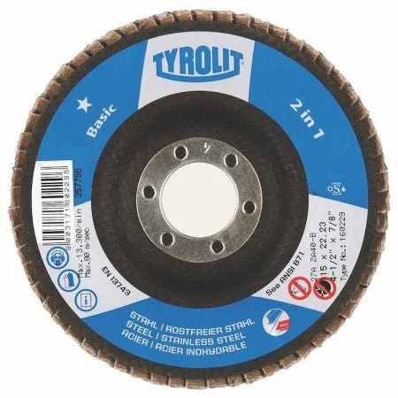 Tyrolit Premium Zirconia Flap Discs for Steel and Stainless Steel-Type 29 (Pack of 10)