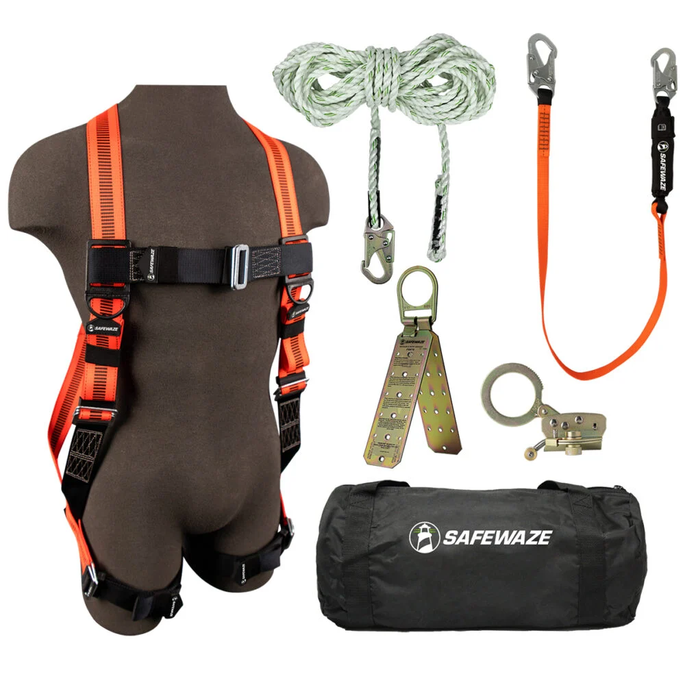V-Line Bag Roof Kit: FS99280-E Harness, FS700-50 VLL, FS1120 Grab, FS88560-E Lanyard, FS870 Anchor, FS8150 Bag