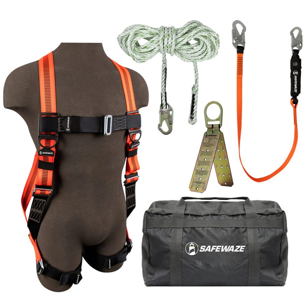 V-Line Bag Roof Kit: FS99280-E Harness, FS700-50GA VLL, FS88560-E Lanyard, FS870 Anchor, FS8175 Bag