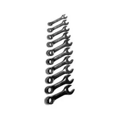 V8 Tools 710 Stubby Combination Wrench Set, 10 Piece, 7/16" To 1", Fully Polished, In Plastic Tray