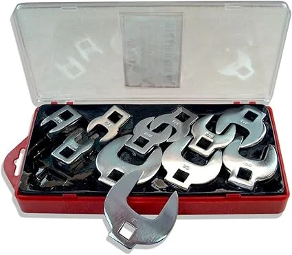 V8 Tools 77014 Crowfoot Wrench, 3/8" Drive, 9/16", Thin Jaws, Fully Polished
