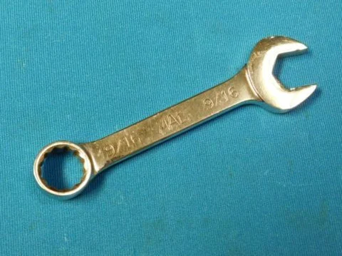 V8 Tools 92046 Single Open End Service Wrench, 1-9/16", Thin Jaw, Short Handle, Fully Polished