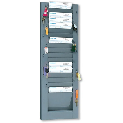 Vertical 18-Pocket Repair Order Rack with Key Hooks