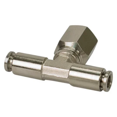 VIAIR 1/4 NPT Female to 1/8 Swivel T-Fitting 10 Pcs High-Pressure (11830-BP)