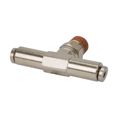 VIAIR 1/8 Inch NPT Male Swivel T-Fitting, Nickel-Plated, 10 Pcs (11814-BP)