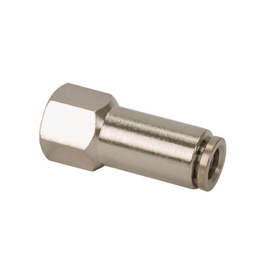 Viair 1/8" NPT Female to 3/8" Airline Straight Fitting 10 Pack Nickel (13874-BP)