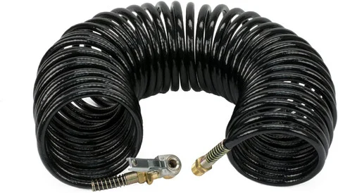 VIAIR 35ft Black Braided Coil Hose 1/4" M Swivel Close-Ended Chuck (00039)