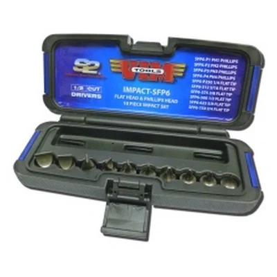 Vim Products 10pc Half Cut Screwdriver Set, 3/8" Square Drive (IMPACT-SFP6)