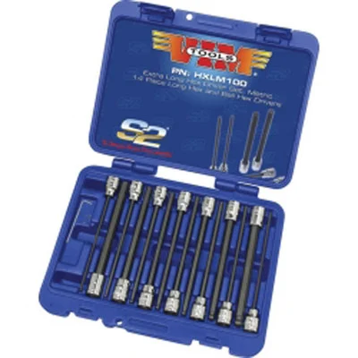 VIM Tools 14-Piece 3/8" Drive SAE Extra Long Hex & Ball Driver Set (HXL100)