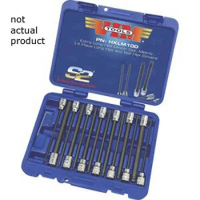 VIM Tools 3/8" Drive 5MM Hex Bit Socket Set 6" OAL w/Case (HXLM105)