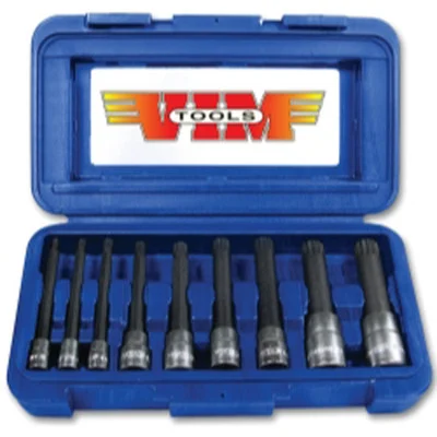 VIM Tools 9-Piece XZN Triple Square Spline Drive Bit Set (XZN400)