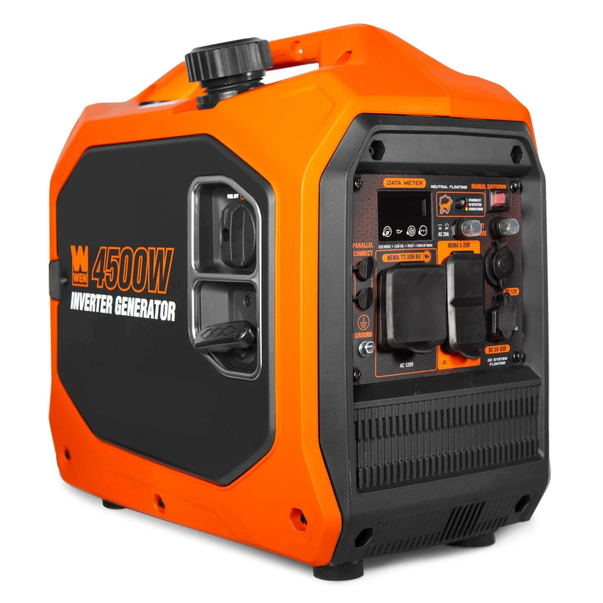 WEN 56432iX 4500-Watt Inverter Generator, RV-Ready, Quiet, Portable, and Lightweight with Fuel Shut Off and CO Watchdog
