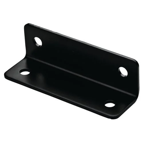Wide Corner Brace, Steel, Black, 1.6 In. x 5 In. x 1/8 In.