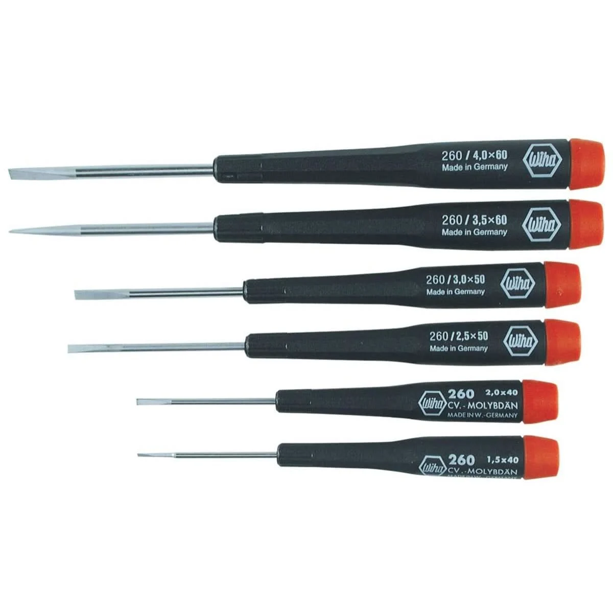 Wiha 26090 Precision Slotted Screwdrivers 6 Piece Set