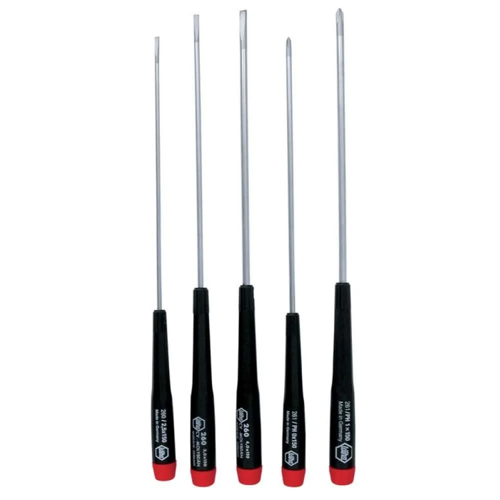 Wiha 26192 Precision Long Slotted/Phillips Screwdrivers 5 Piece Set