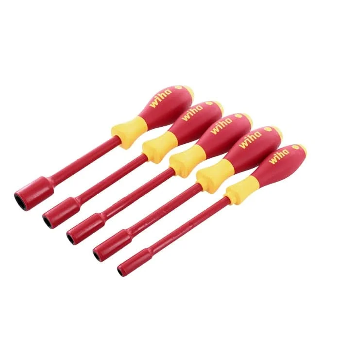 Wiha 32292 5-Piece Insulated SoftFinish Nut Driver Set, Inch