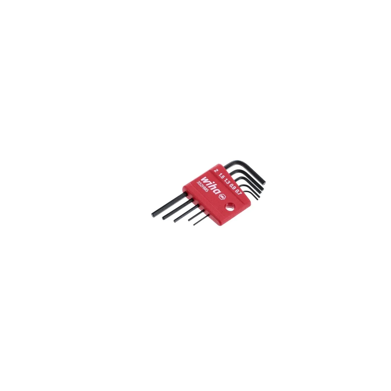 Wiha 35392 5-Piece Mini Hex L-Key Short Arm Set, Metric
