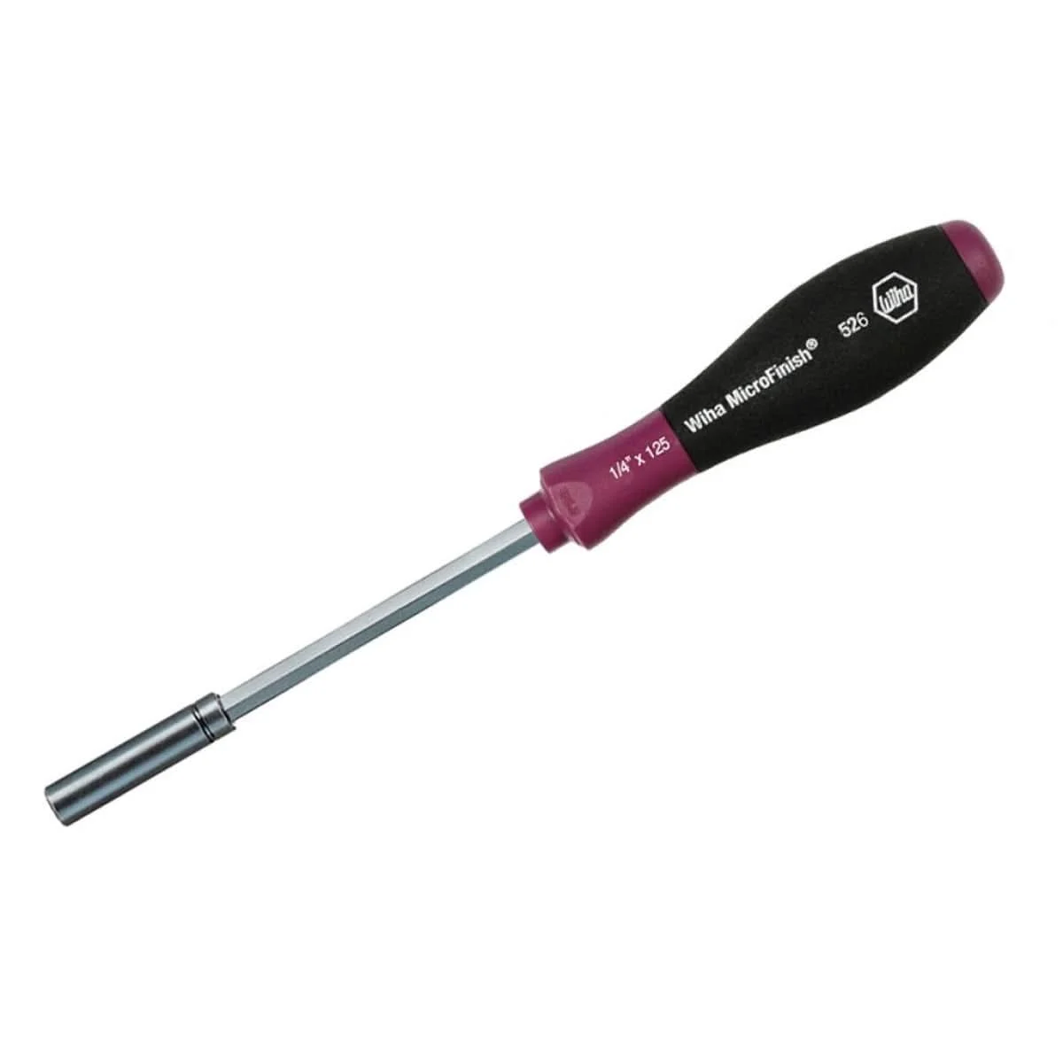 Wiha 52650 MicroFinish - Non Slip Grip 1/4" Magnetic Bit Holder