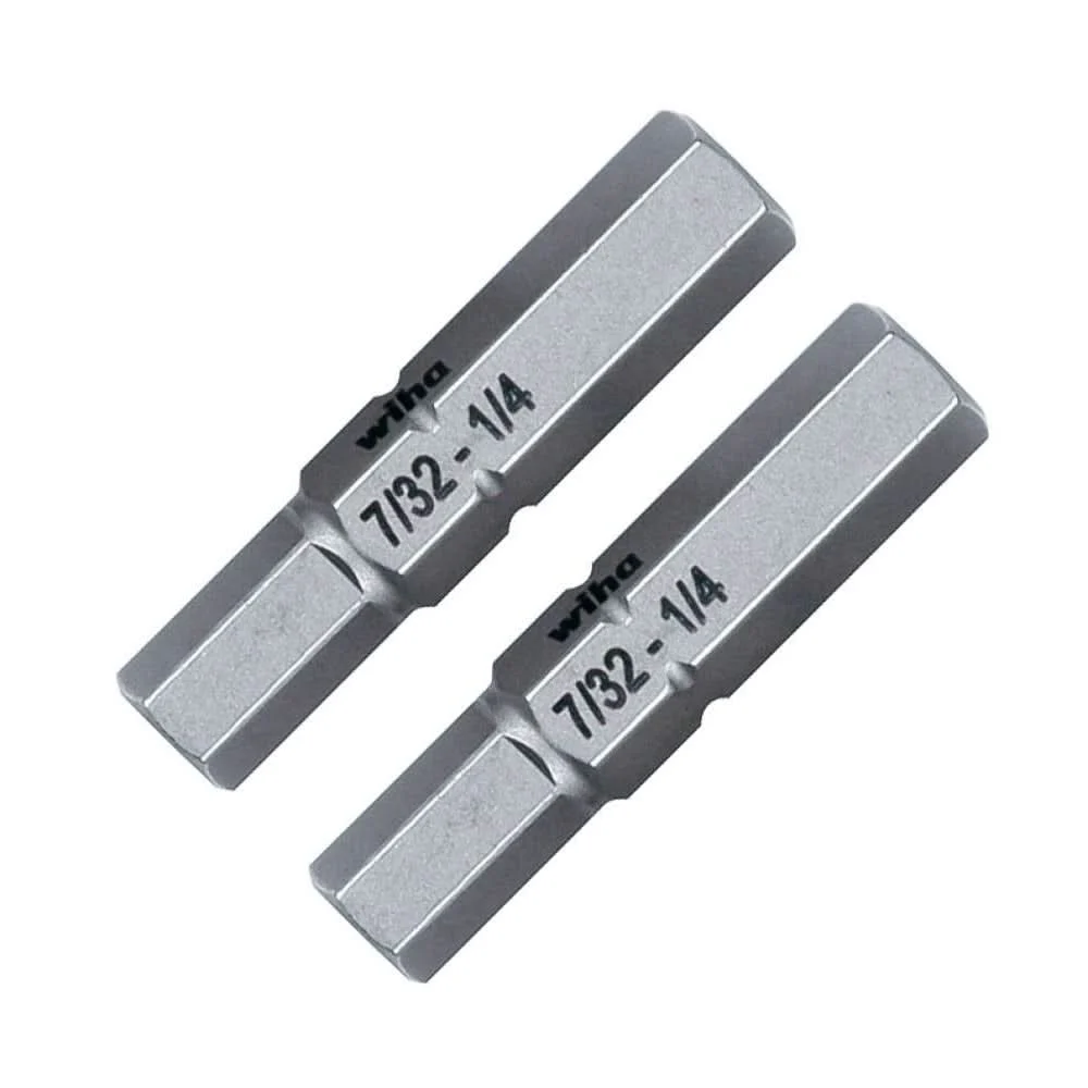 Wiha 77726 7/32 and 1/4" Hex Inch Double End Bit 2 Pack